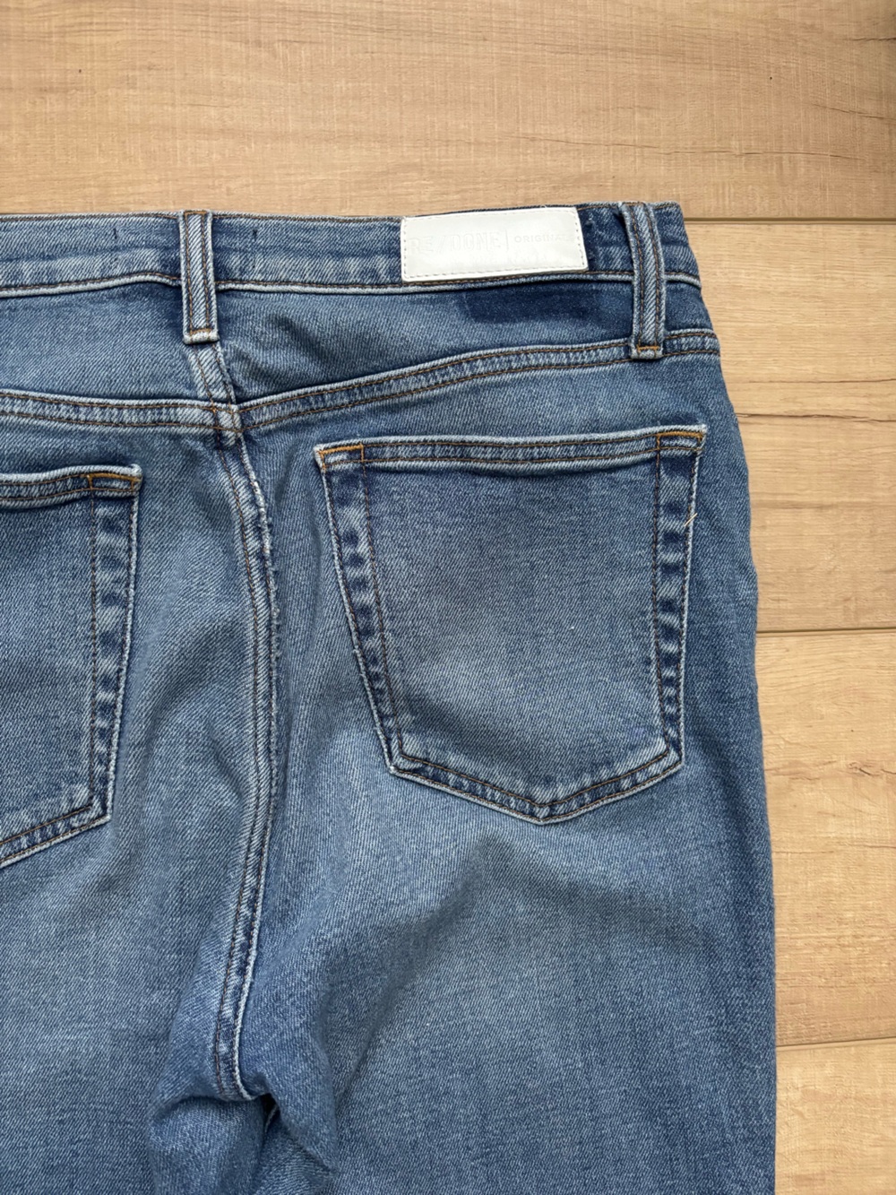 Re/Done Originals Double Needle Long Straight Hazey Blue - Picture 6 of 6
